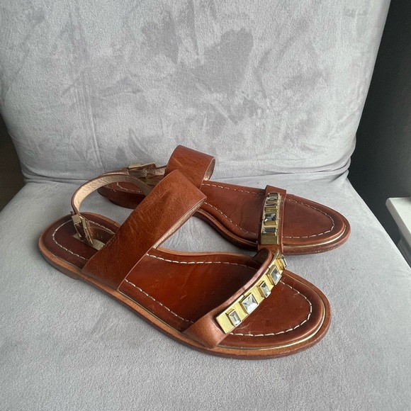 Louise et Cie Brown Sandals with Gold Accents - Picture 1 of 5